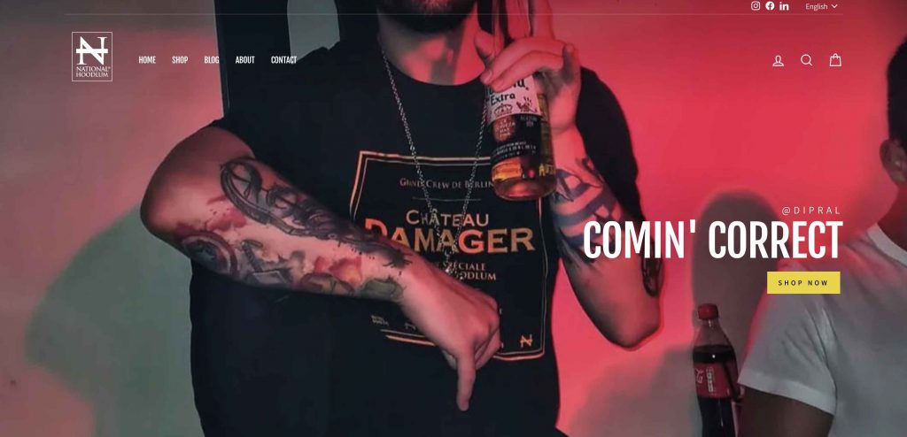 National Hoodlum. Diese Webseite wurde von der Berliner Agentur Mendesgroup umgesetzt.